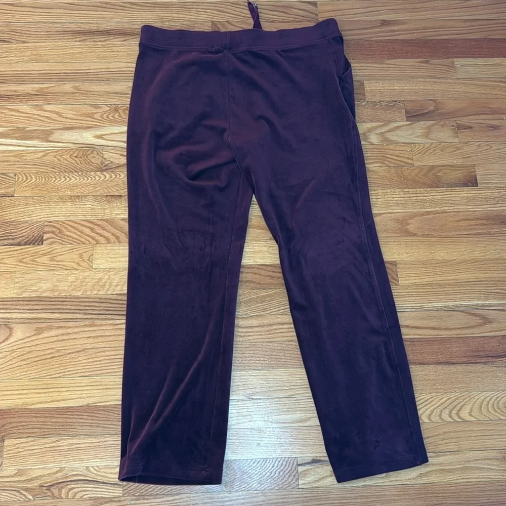 Gloria Vanderbilt Purple Velour Velvet Missy Sweatpants Lounge Pant Sz XL - Picture 5 of 9